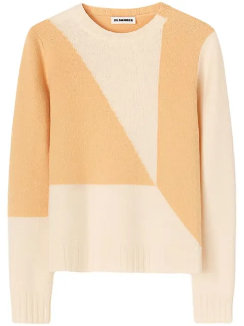 Jil Sander colour-block print knit jumper Orange J52GP0007J14593