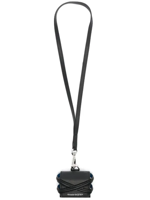 Alexander McQueen logo-print headphone case Black 7263291AAD0