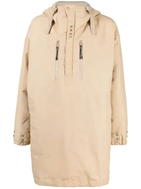 White Mountaineering half zip-up padded coat Brown PF22BC2273204