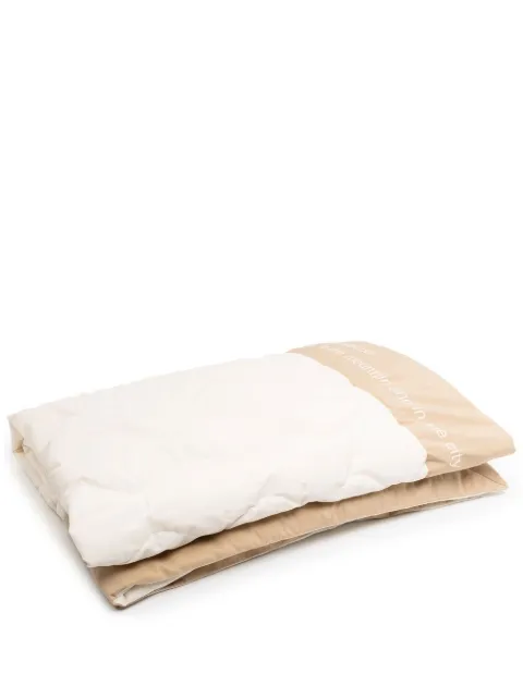 White Mountaineering quote print two-tone quilt Neutrals PF22BC2273804