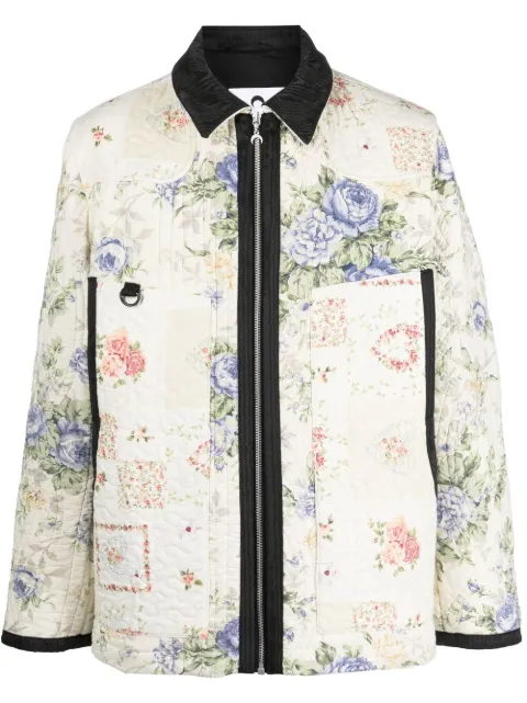 Marine Serre Boutis floral-print quilted jacket Neutrals J093FW22MUCO0074