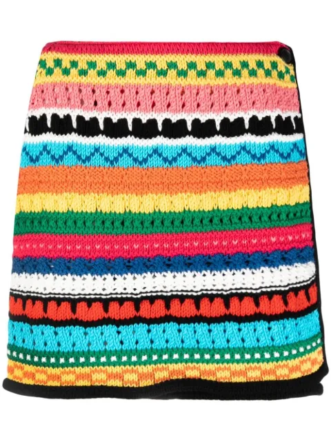 Alanui Over the Horizon crochet miniskirt Black LWHL008S23KNI0011084