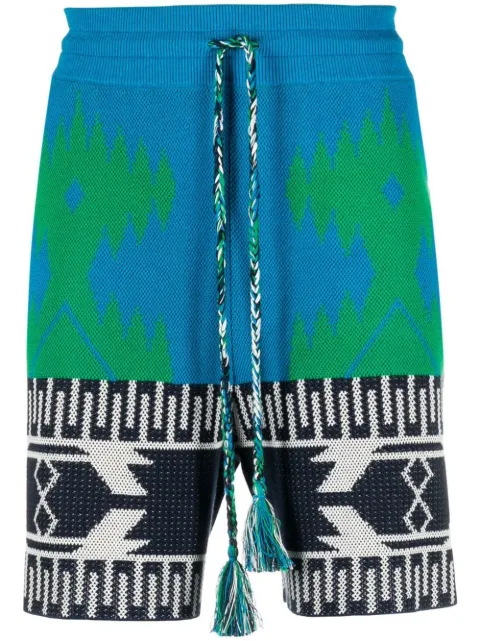 Alanui abstract-pattern shorts Blue LMHM003S23KNI0024557