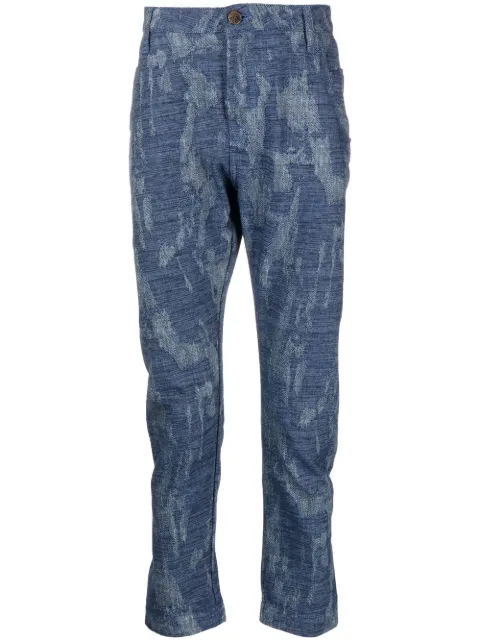 Ports V distressed-effect tapered-leg trousers Blue VD3TJD54COF633