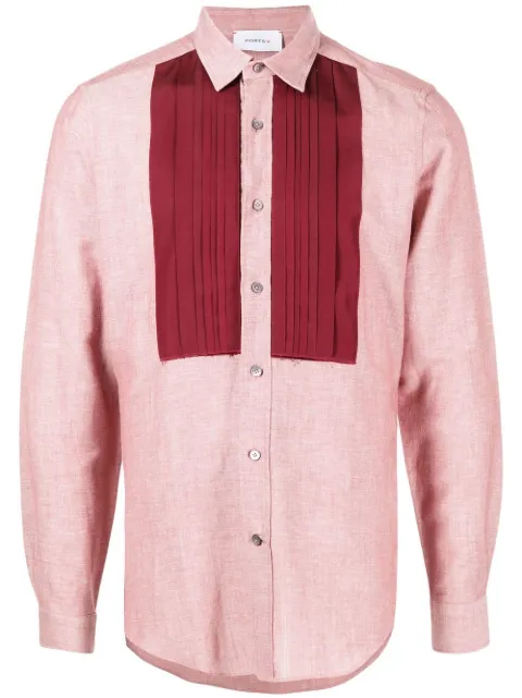 Ports V two-tone long-sleeve shirt Red VD3HCL05LIU611