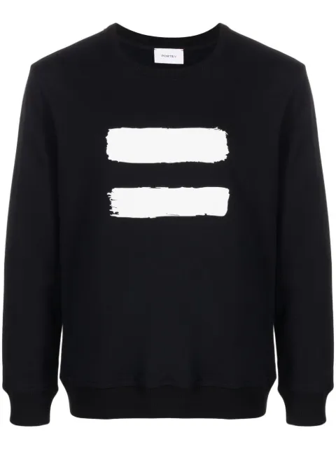 Ports V slogan-print long-sleeve sweatshirt Black VD9KKX42HCC027