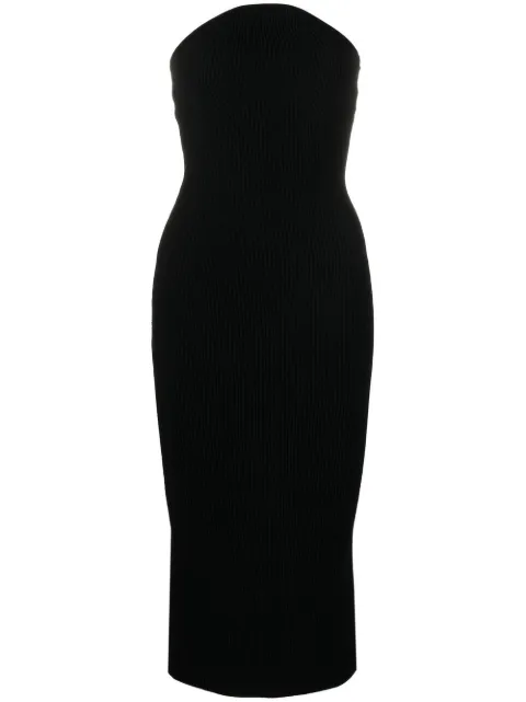 KHAITE Rumer ribbed midi dress Black 8833400200