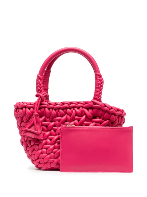 Alanui interwoven-design small leather tote bag Pink LWNA007S23LEA0013000