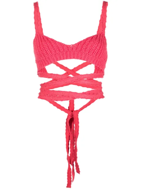 Alanui Palm Springs knitted top Pink LWHR002S23KNI0013232