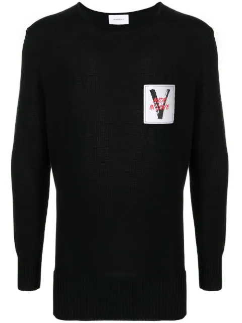 Ports V logo-patch crew-neck jumper Black VD3KFC63COU002