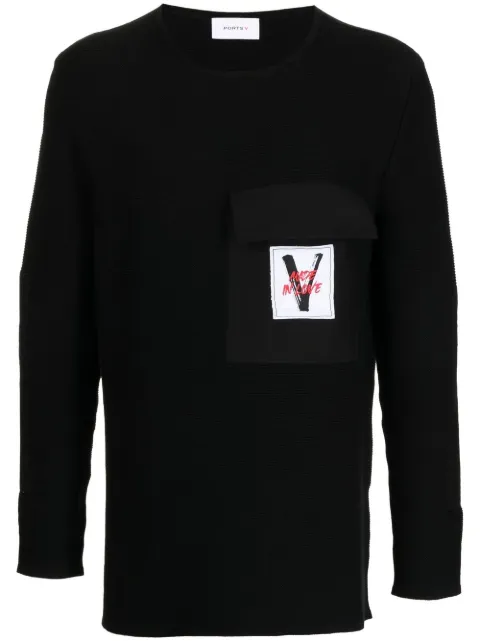 Ports V logo-patch crew-neck jumper Black VD3KFC62COU026