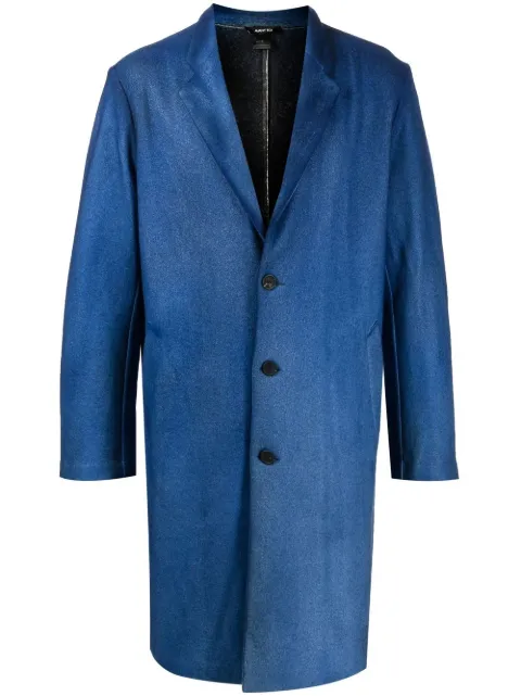 Avant Toi painted-effect merino-wool overcoat Blue 222WU4003TLCVH