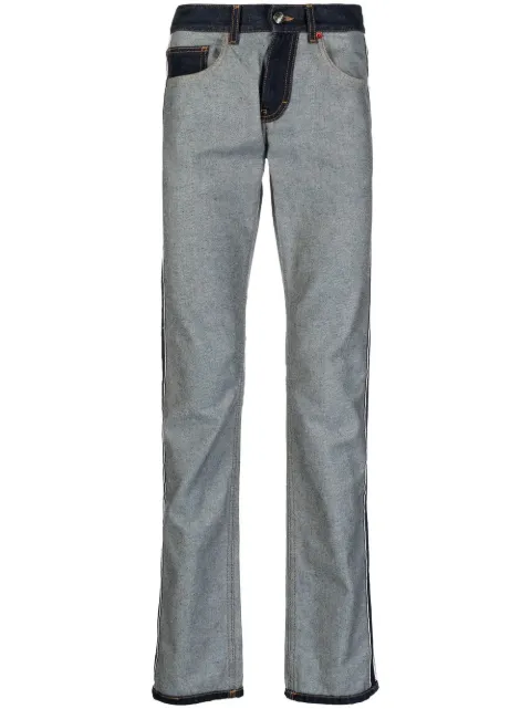 Ports V contrasting-panel detail trousers Blue VD3TJD51COU132