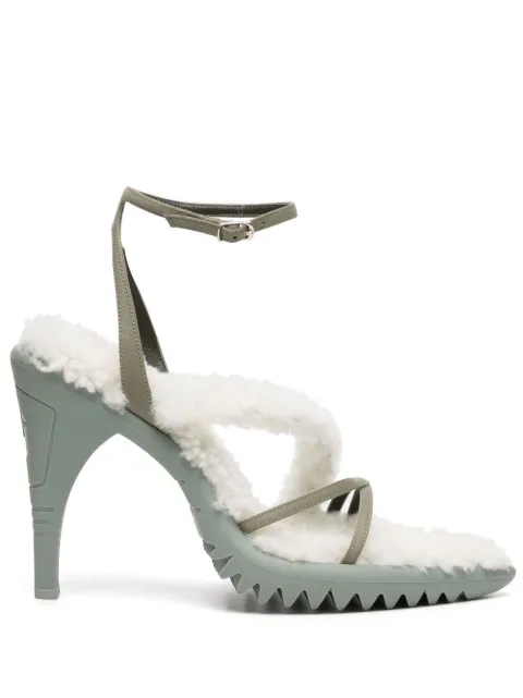 Off-White Allen shearling sandals Green OWIH036F22FAB0015656