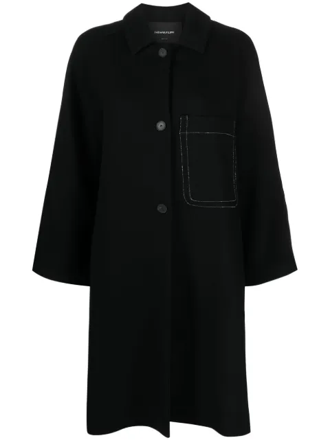 Fabiana Filippi spread-collar single-breasted coat Black CTD273B6110000I798