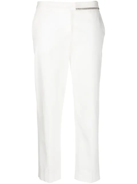 Fabiana Filippi beaded-trim tapered trousers White PAD273B6680000I816