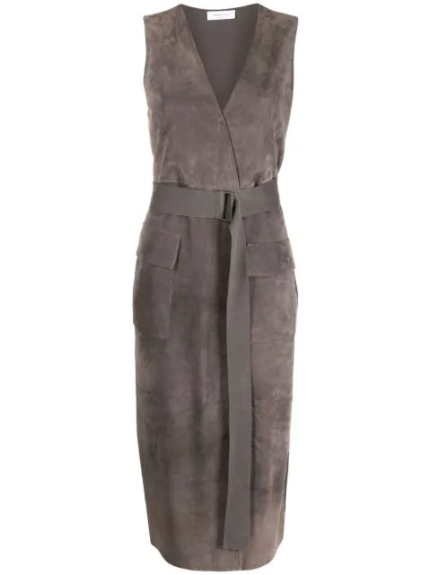 Fabiana Filippi sleeveless leather dress Grey PLD273W2930000H399