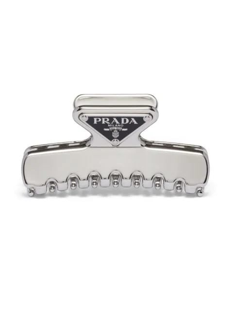 Prada triangle-logo claw clip Silver 1IF1032BA6