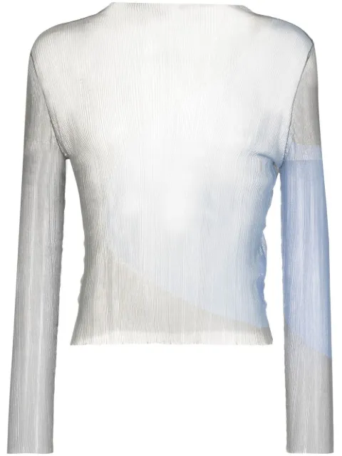 Eckhaus Latta Watercolor long-sleeve top Blue 4034ELAW22N