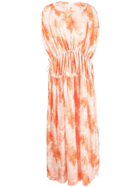 Bambah V neck kaftan Orange BMRM2348