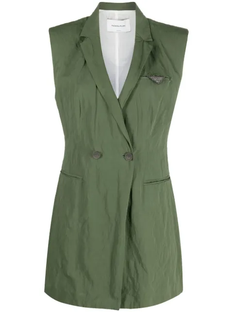 Fabiana Filippi sleeveless double-breasted blazer Green GCD273W2500000H384