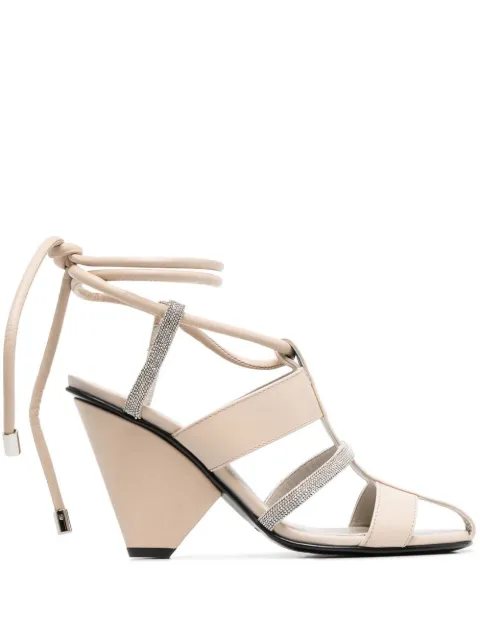 Fabiana Filippi 100mm leather sandals Neutrals ASD273A9680000H581