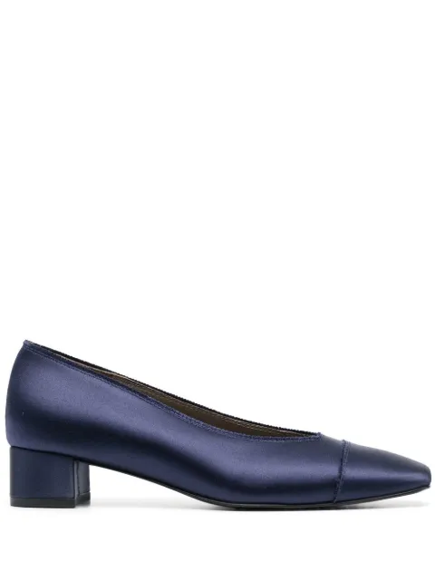 Pedro Garcia satin-finish low-heeled pumps Blue ELADIA