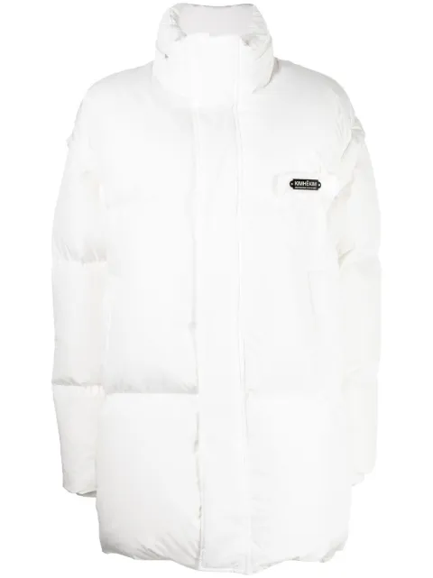 Kimhekim logo-plaque puffer jacket White FW22JK091WH