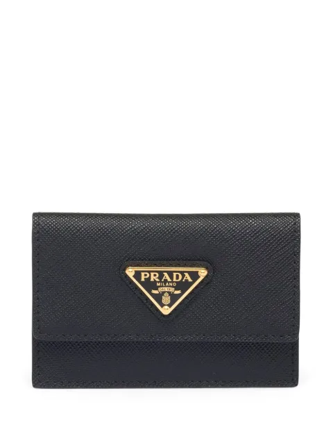 Prada triangle-plaque card holder Black 1MF028QHH