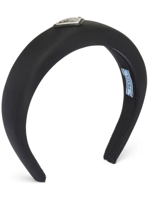 Prada Re-Nylon triangle-logo headband Black 1IH0192DMI