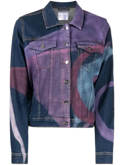 Madison Maison graphic-print denim jacket Blue 893