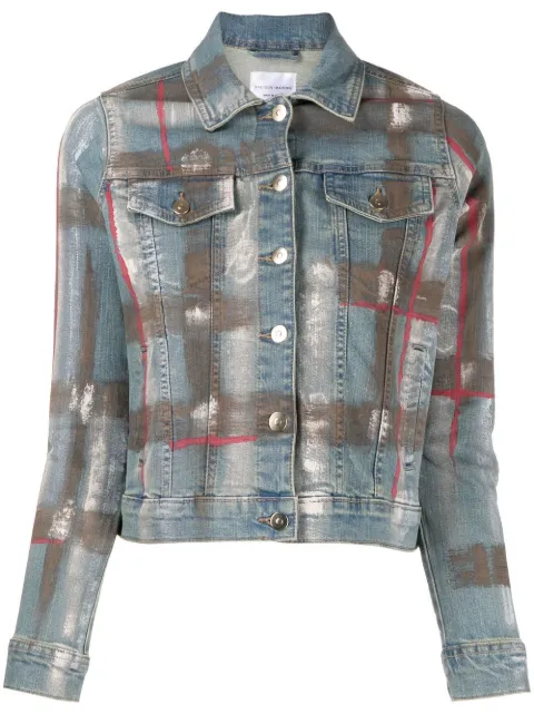 Madison Maison paint splatter-print denim jacket Blue 981