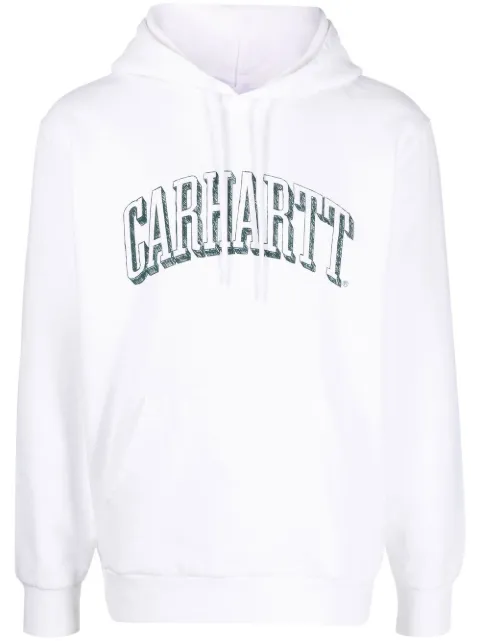 Carhartt WIP logo print drawstring hoodie White I030942