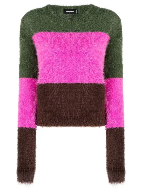 DSQUARED2 striped brushed-effect jumper Green S72HA1133S18109