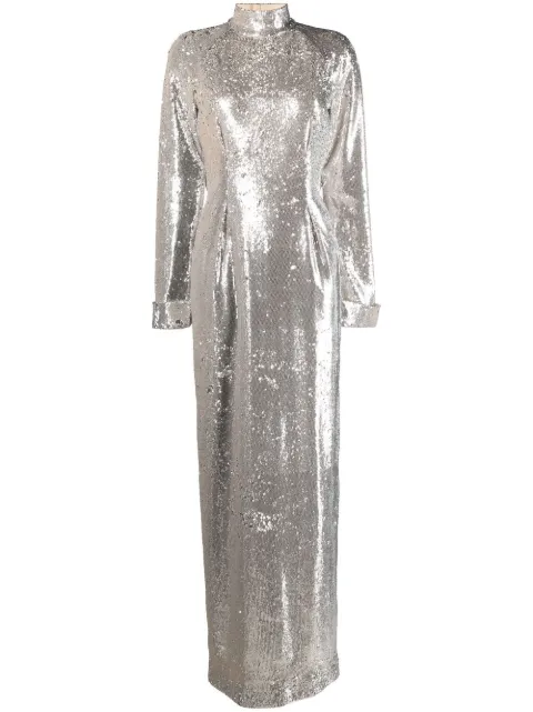 Givenchy open-back sequin gown Silver BW21DN14B5