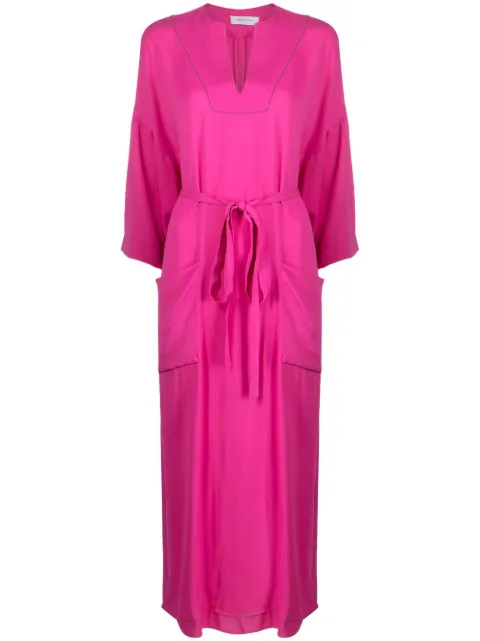 Fabiana Filippi bell sleeve V-neck dress Pink ABD273W2210000D377
