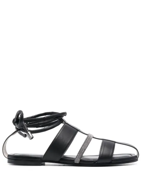 Fabiana Filippi cut-out leather sandals Black ASD273A9440000H581