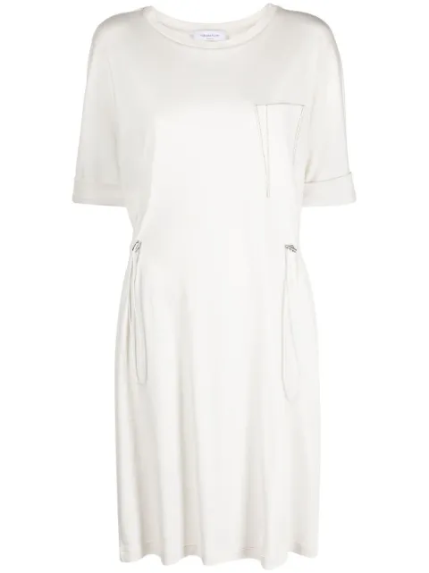 Fabiana Filippi drawstring-waist cotton T-shirt dress Neutrals ABD273W1820000D280