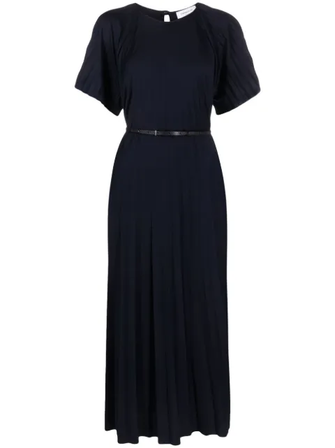 Fabiana Filippi pleated belted midi dress Blue ABD273W1840000H361