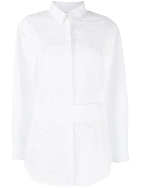 Fabiana Filippi perforated belted-waist shirt White CAD273W3620000H418