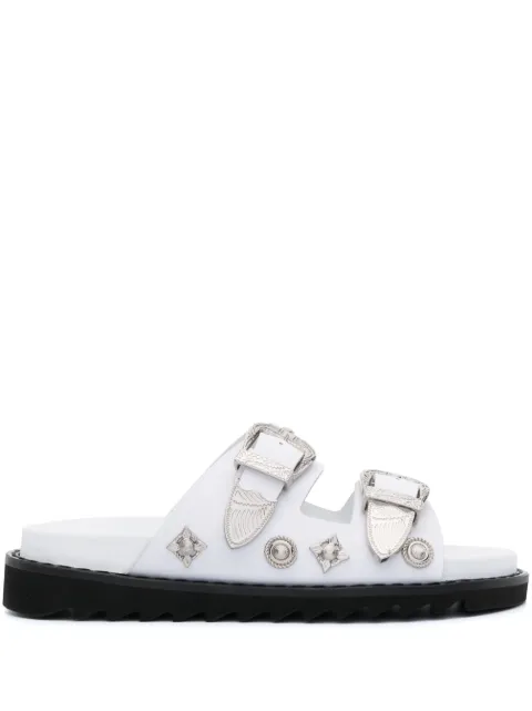 Toga Pulla double-buckle slip-on sandals White AJ844