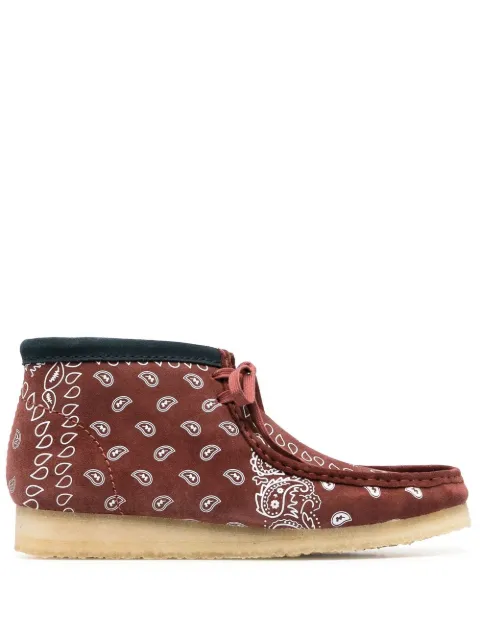 Clarks Originals paisley-print lace-up boots Brown 168826