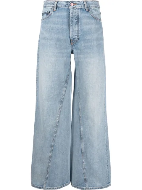 GANNI seam-detail wide-leg jeans Blue J1197565