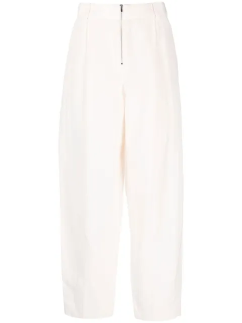 Fabiana Filippi high-waisted linen-silk blend trousers Pink PAD273B6820000D530