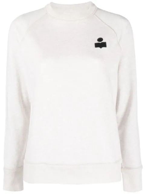 MARANT ÉTOILE Milla logo-embroidered sweatshirt Neutrals SW0004FAA1M07E