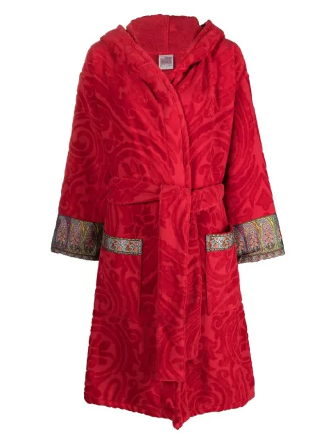 ETRO HOME paisley-motif cotton robe Red 41B109198