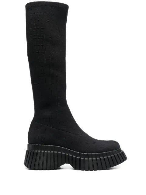 Camper 70mm knitted platform boots Black K400689001