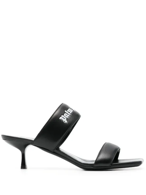 Palm Angels 45mm logo-band leather sandals Black PWIH017S23LEA0011001
