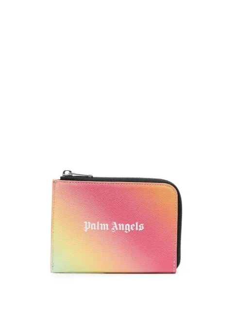 Palm Angels Rainbow logo-print cardholder Multicolour PMND010S23LEA0028401