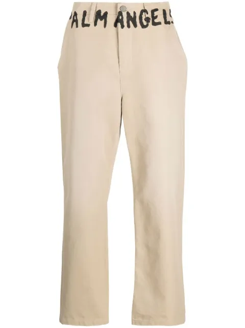 Palm Angels logo-print chino trousers Neutrals PMCG005S23FAB0026110
